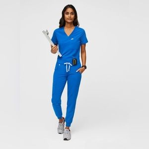 Figs royal blue Zamora joggers with original waistband